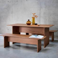 Rechthoekige eettafel, gesneden houteffect, 4-6 zitplaatsen, 170cm