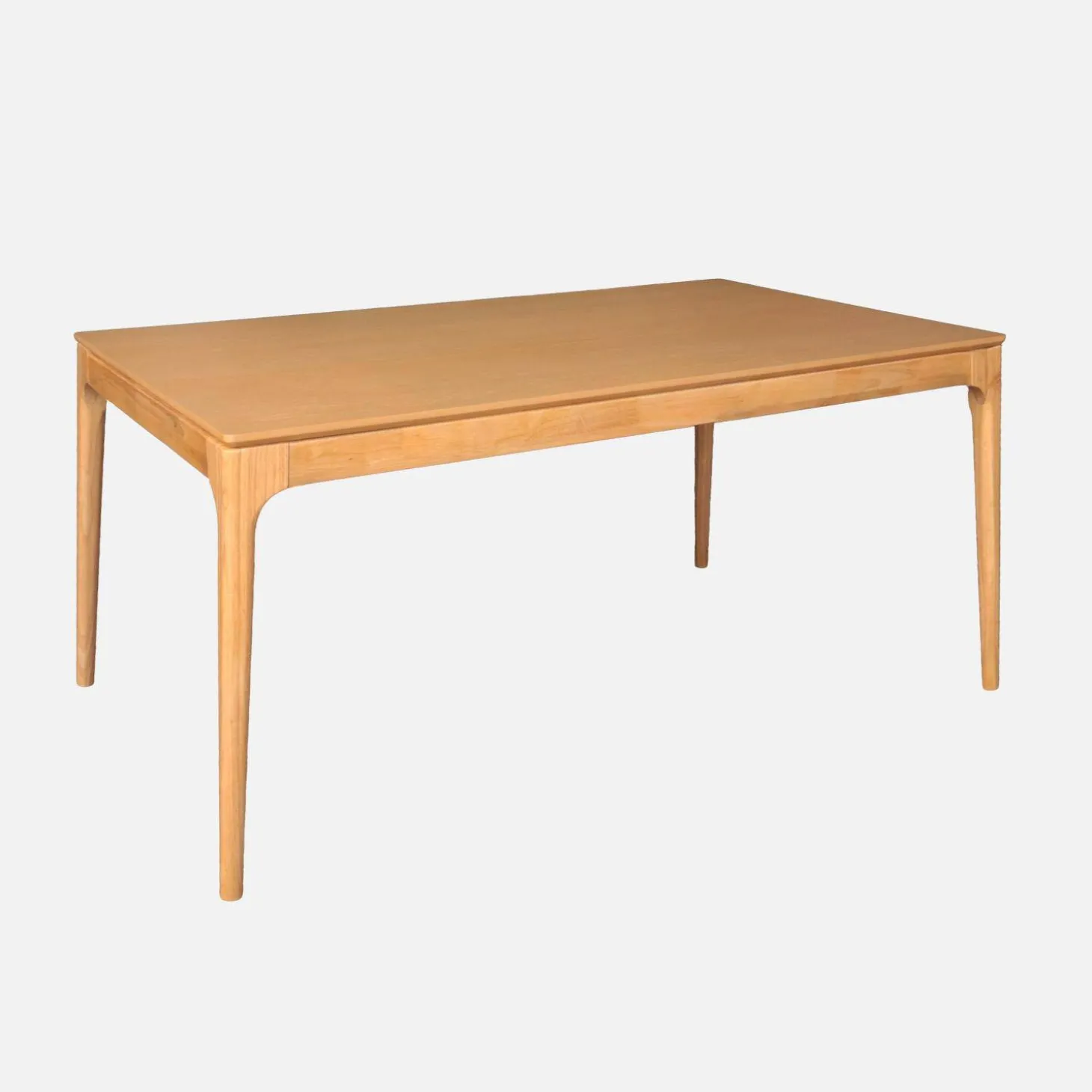 Rechthoekige eettafel van rubberhout en essenfineer 6 plaatsen
