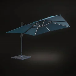 Rechthoekige LED parasol 3x3m met hoes