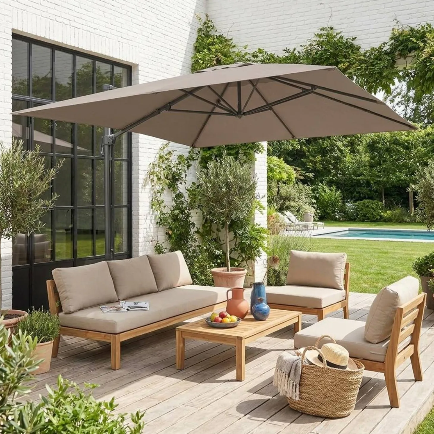 Rechthoekige parasol 3x4m