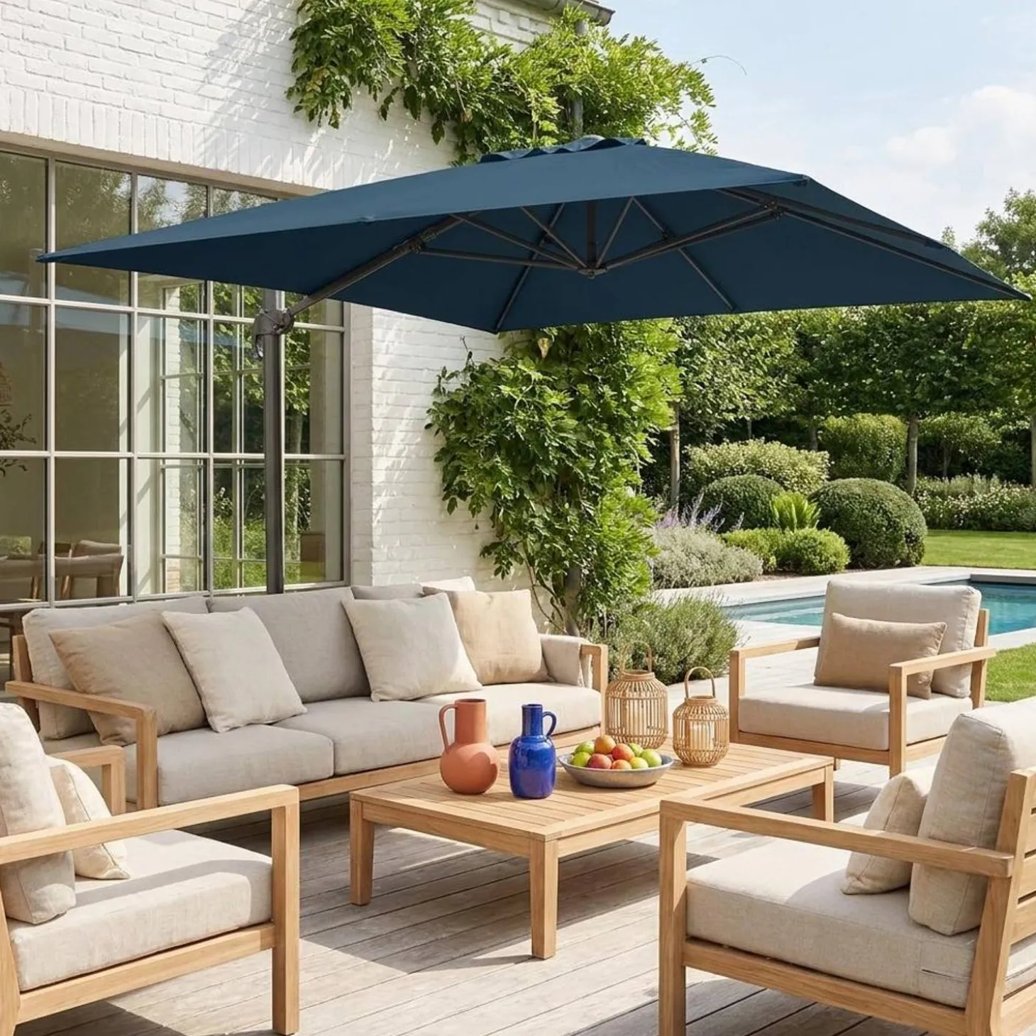 Rechthoekige parasol 3x4m