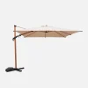 Rechthoekige parasol 3x4m, mast met houtlook