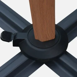 Rechthoekige parasol 3x4m, mast met houtlook