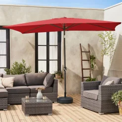 Rechthoekige parasol 2x3m met centrale mast