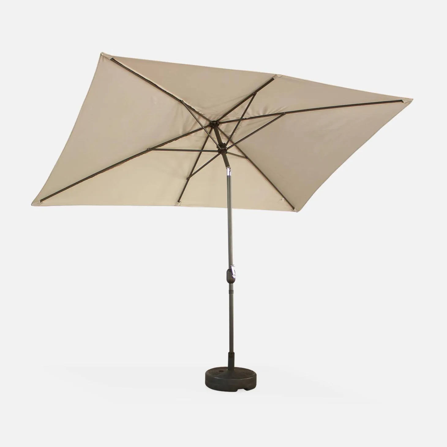 Rechthoekige parasol 2x3m met centrale mast