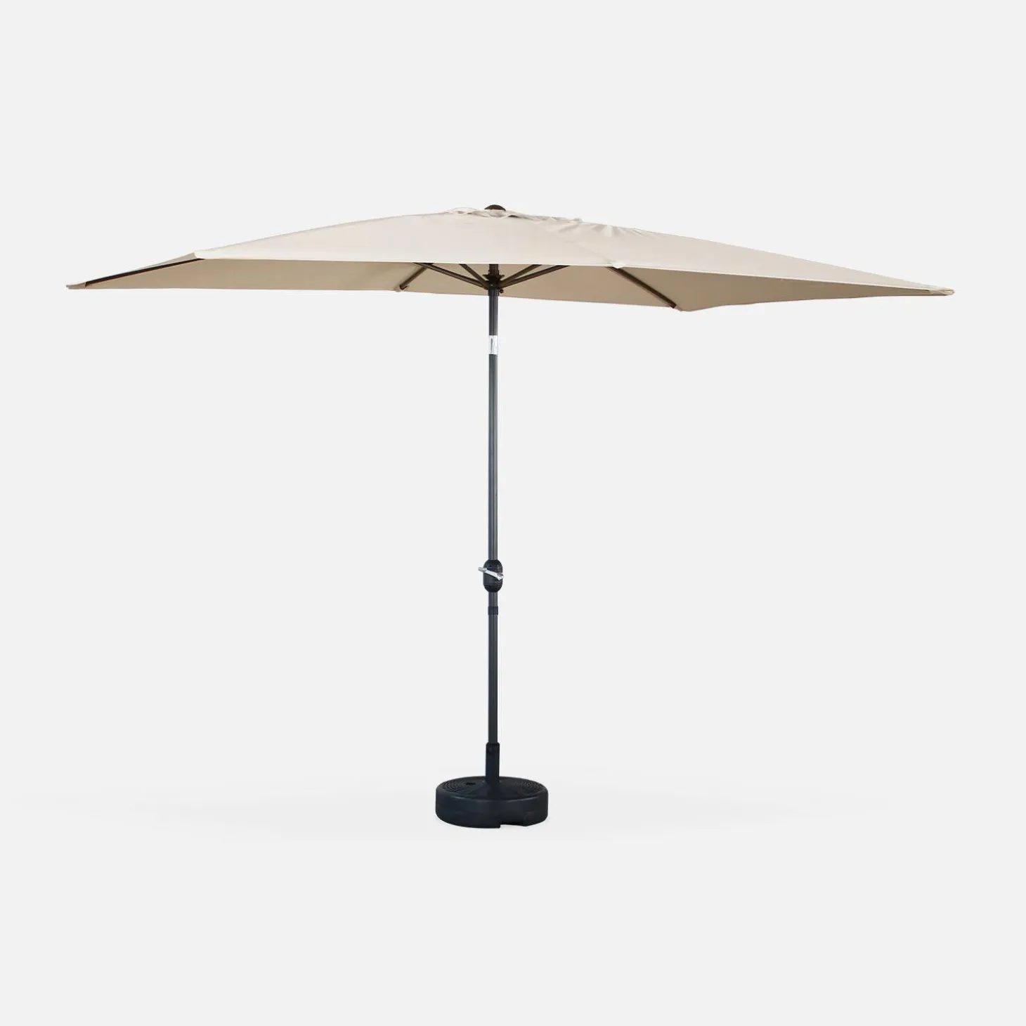 Rechthoekige parasol 2x3m met centrale mast