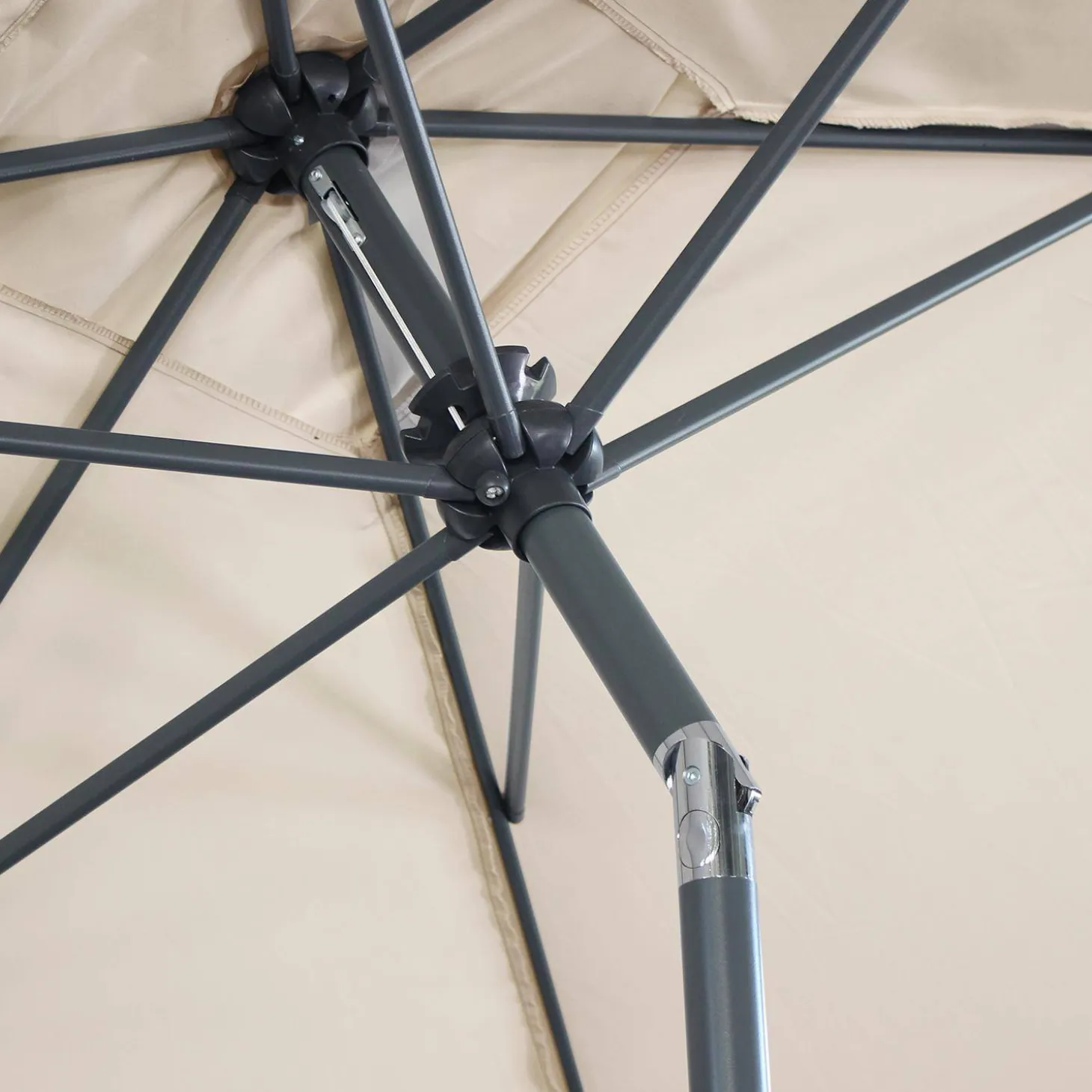 Rechthoekige parasol 2x3m met centrale mast