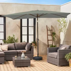Rechthoekige parasol 2x3m met centrale mast
