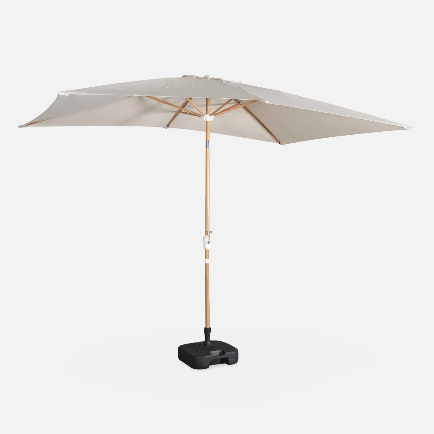 Rechthoekige parasol 2x3m met centrale mast