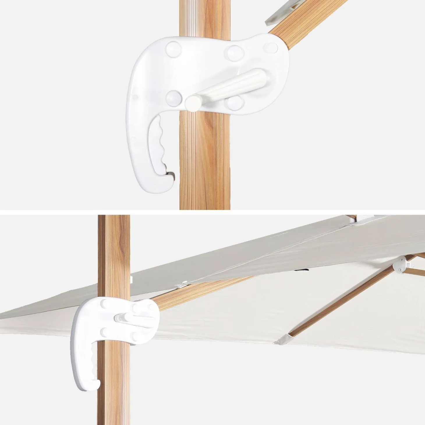 Rechthoekige parasol 3x4m, paal met houteffect