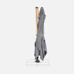 Rechthoekige parasol 3x4m, paal met houteffect