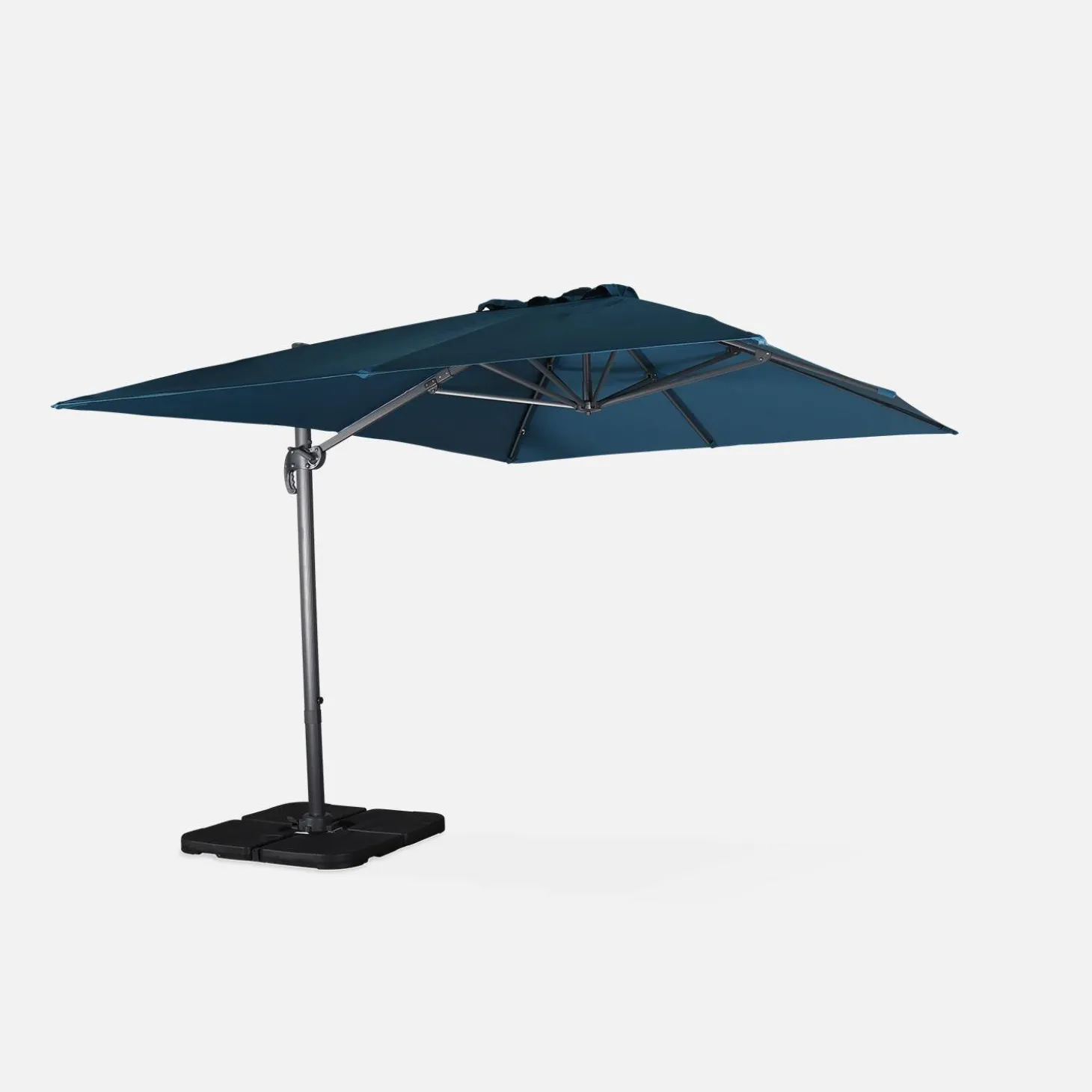 Rechthoekige parasol 3x4m + verzwaarde tegels 50x50cm