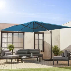 Rechthoekige parasol 3x4m + verzwaarde tegels 50x50cm