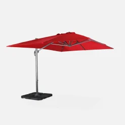 Rechthoekige parasol 3x4m + verzwaarde tegels 50x50cm