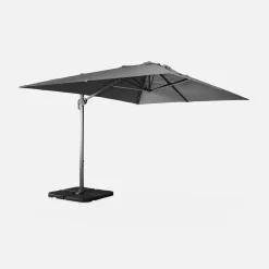 Rechthoekige parasol 3x4m + verzwaarde tegels 50x50cm