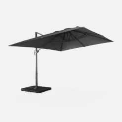 Rechthoekige parasol 3x4m + verzwaarde tegels 50x50cm