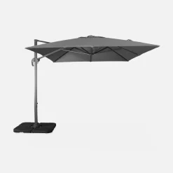 Rechthoekige parasol 3x4m + verzwaarde tegels 50x50cm