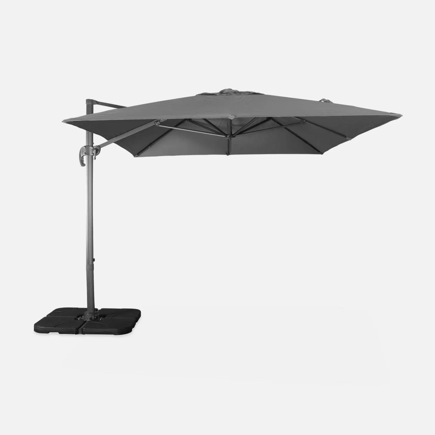 Rechthoekige parasol 3x4m + verzwaarde tegels 50x50cm
