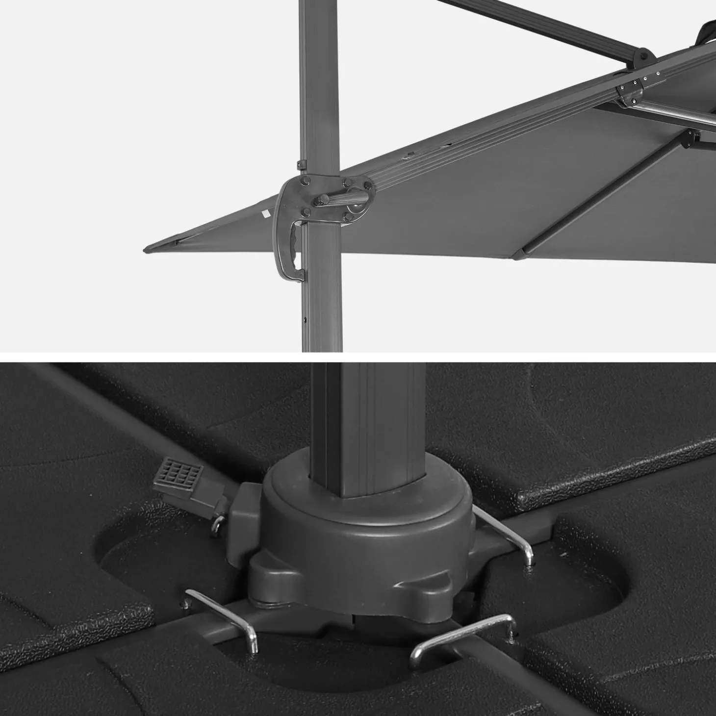 Rechthoekige parasol 3x4m + verzwaarde tegels 50x50cm