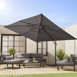 Rechthoekige parasol 3x4m + verzwaarde tegels 50x50cm