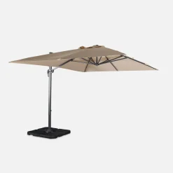 Rechthoekige parasol 3x4m + verzwaarde tegels 50x50cm