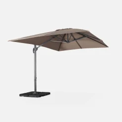 Rechthoekige parasol 3x4m + verzwaarde tegels 50x50cm
