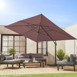 Rechthoekige parasol 3x4m + verzwaarde tegels 50x50cm