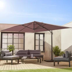 Rechthoekige parasol 3x4m + verzwaarde tegels 50x50cm