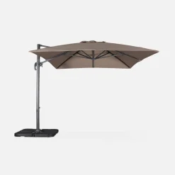 Rechthoekige parasol 3x4m + verzwaarde tegels 50x50cm