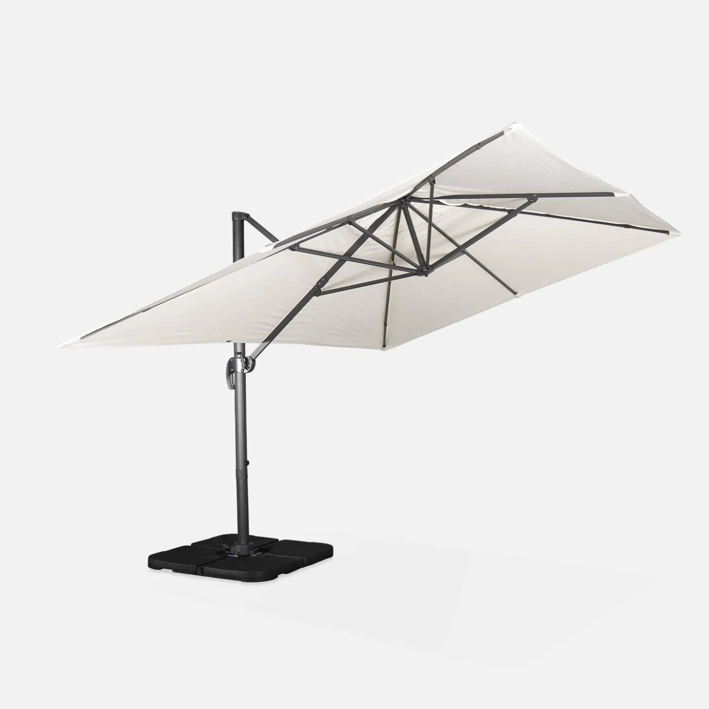 Rechthoekige parasol 3x4m + verzwaarde tegels 50x50cm