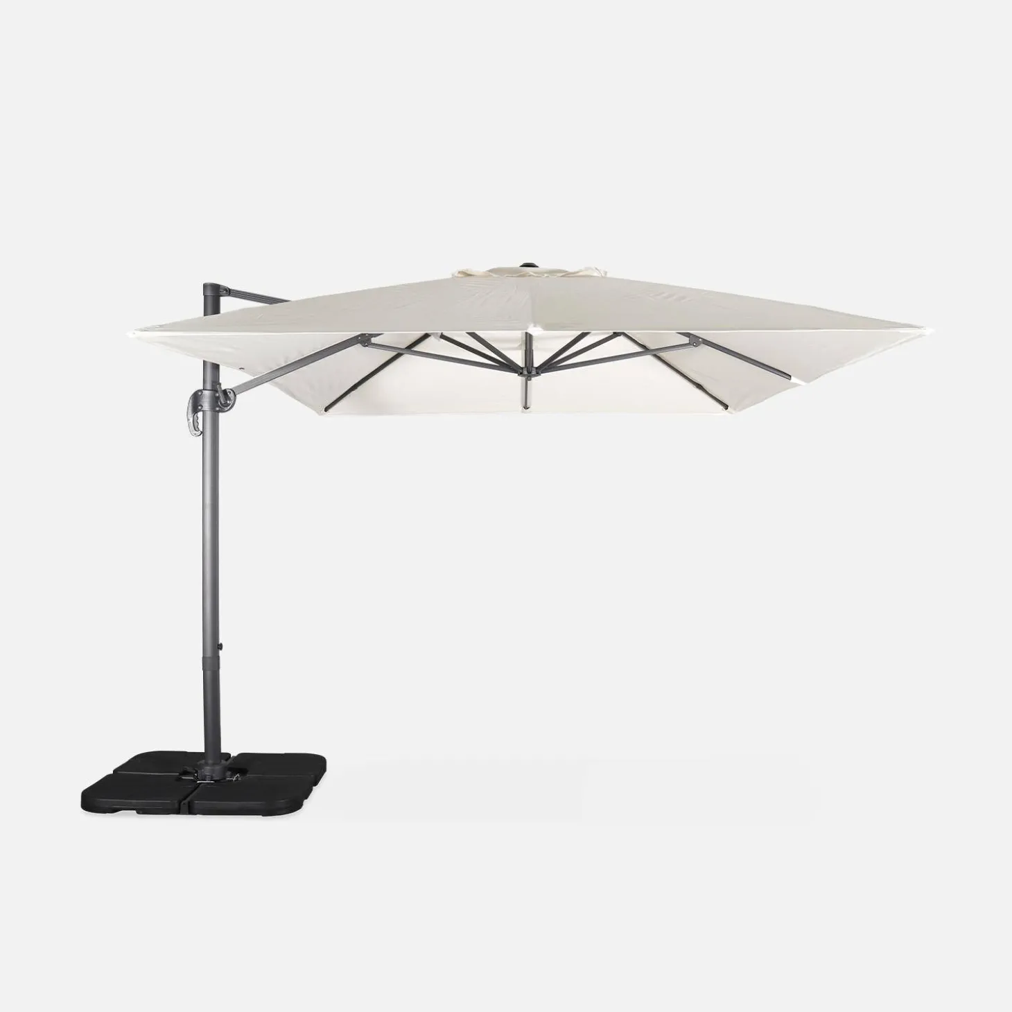 Rechthoekige parasol 3x4m + verzwaarde tegels 50x50cm