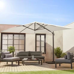 Rechthoekige parasol 3x4m + verzwaarde tegels 50x50cm