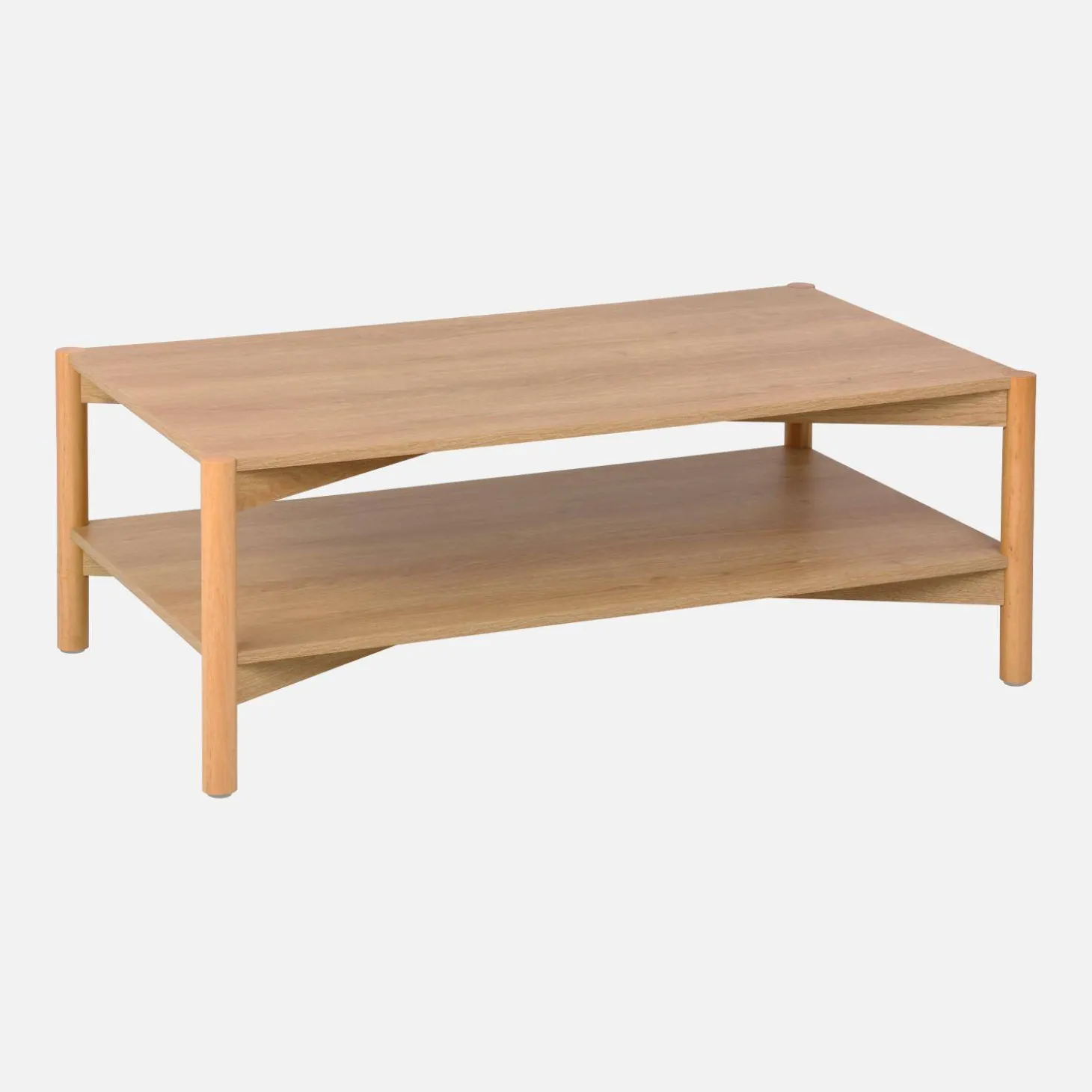 Rechthoekige salontafel dubbel tafelblad houteffect