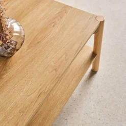 Rechthoekige salontafel dubbel tafelblad houteffect