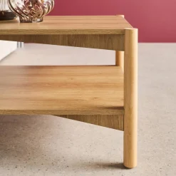 Rechthoekige salontafel dubbel tafelblad houteffect