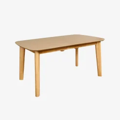 Rechthoekige uitschuifbare eettafel 160 - 210cm, eiken en metaalfineer