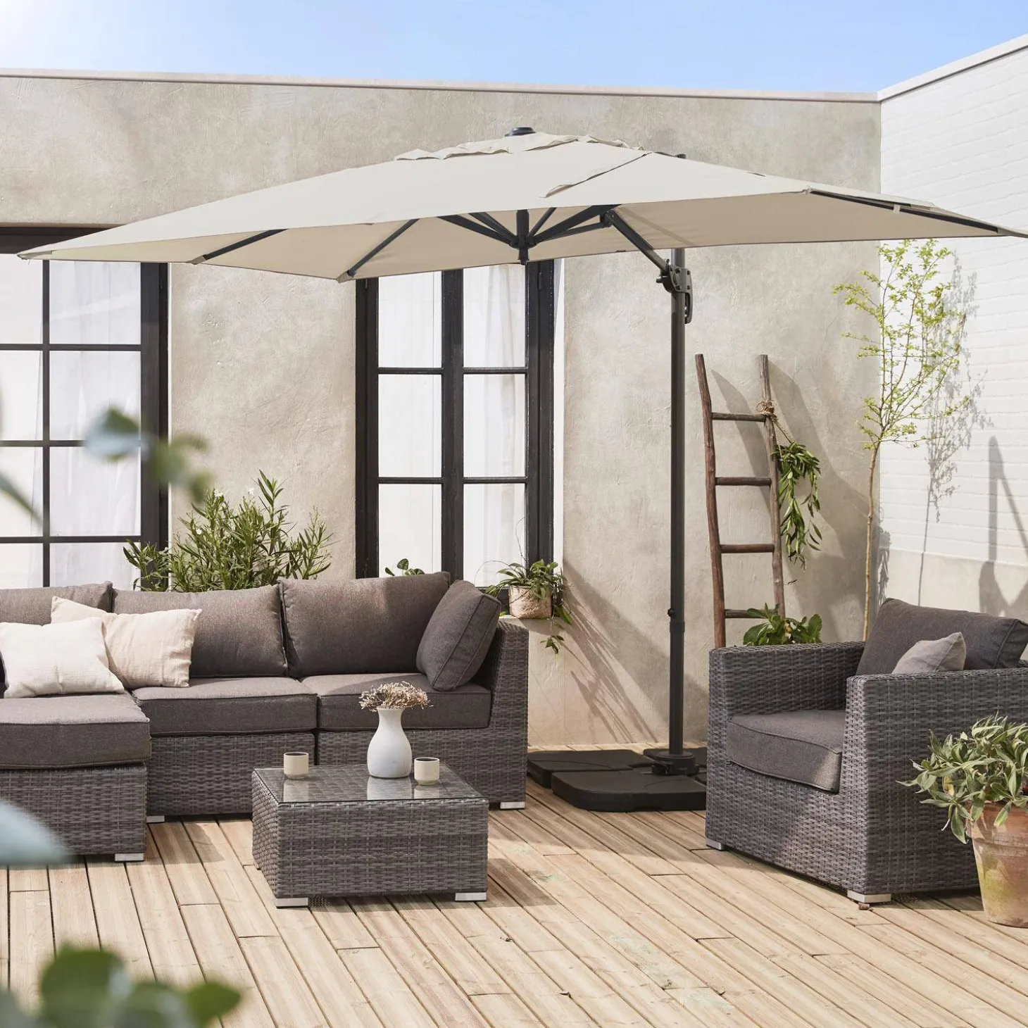 Rechthoekige zweefparasol 2x3m