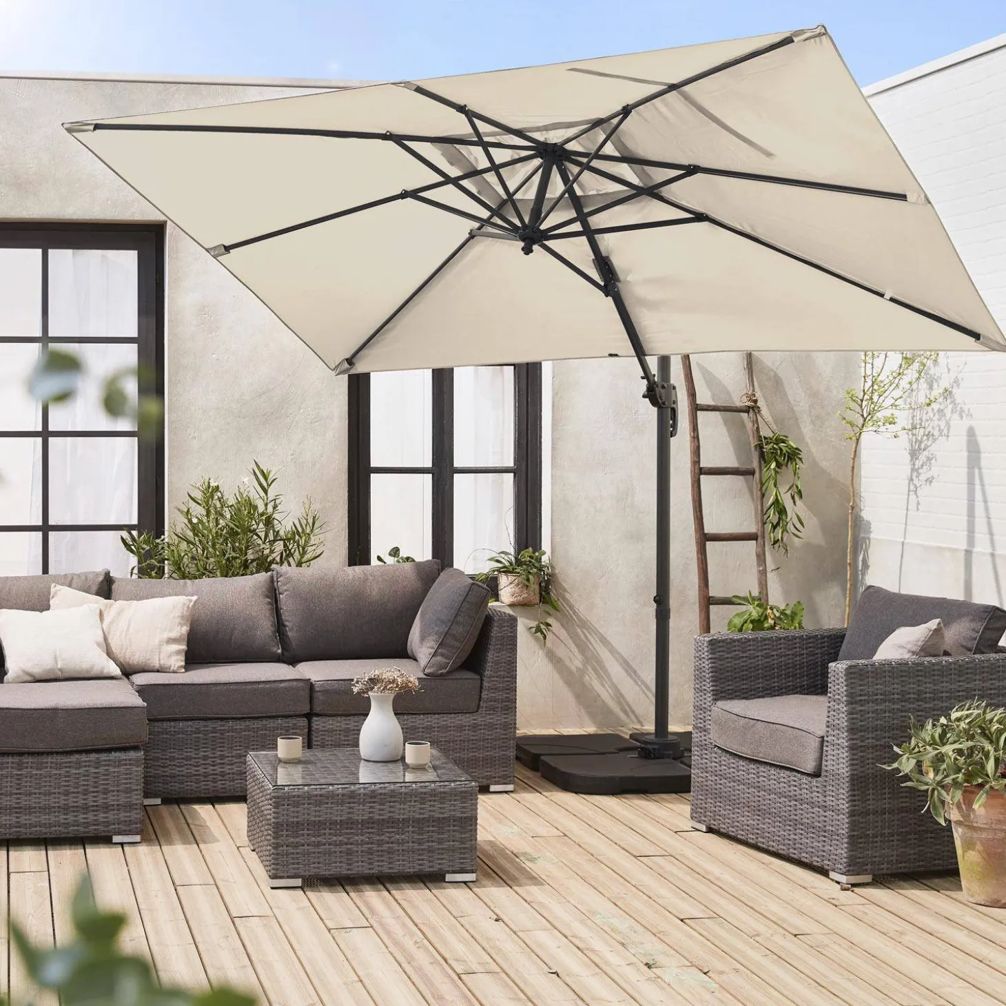 Rechthoekige zweefparasol 2x3m