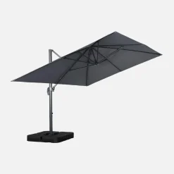 Rechthoekige zweefparasol 4x3m + ballasttegels 50x50cm