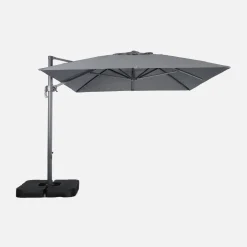 Rechthoekige zweefparasol 4x3m + ballasttegels 50x50cm