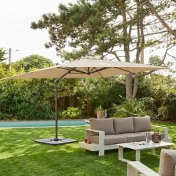 Rechthoekige zweefparasol 3x4m