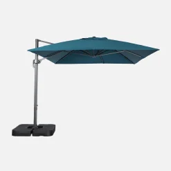 Rechthoekige zweefparasol 4x3m + ballasttegels 50x50cm