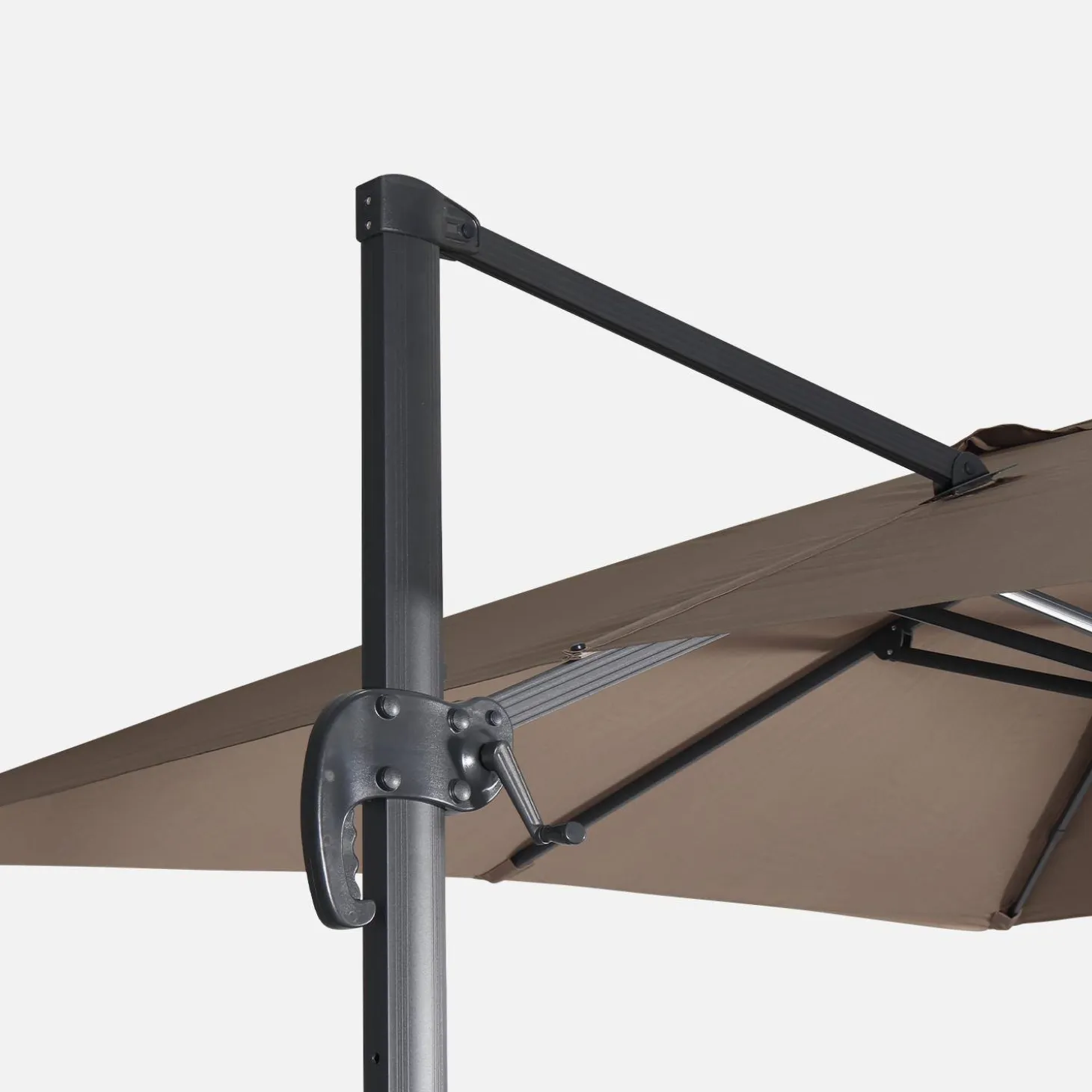 Rechthoekige zweefparasol 4x3m + ballasttegels 50x50cm
