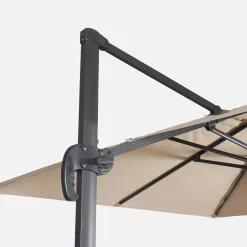 Rechthoekige zweefparasol 4x3m + ballasttegels 50x50cm