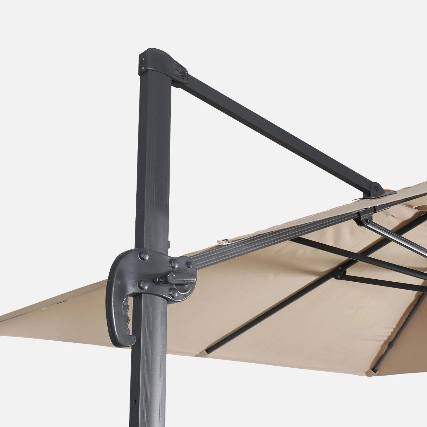 Rechthoekige zweefparasol 4x3m + ballasttegels 50x50cm