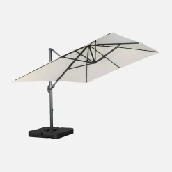 Rechthoekige zweefparasol 4x3m + ballasttegels 50x50cm