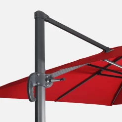 Rechthoekige zweefparasol 4x3m + ballasttegels 50x50cm