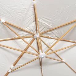 Rechthoekige zweefparasol 4x3m mast met houteffect + ballasttegels