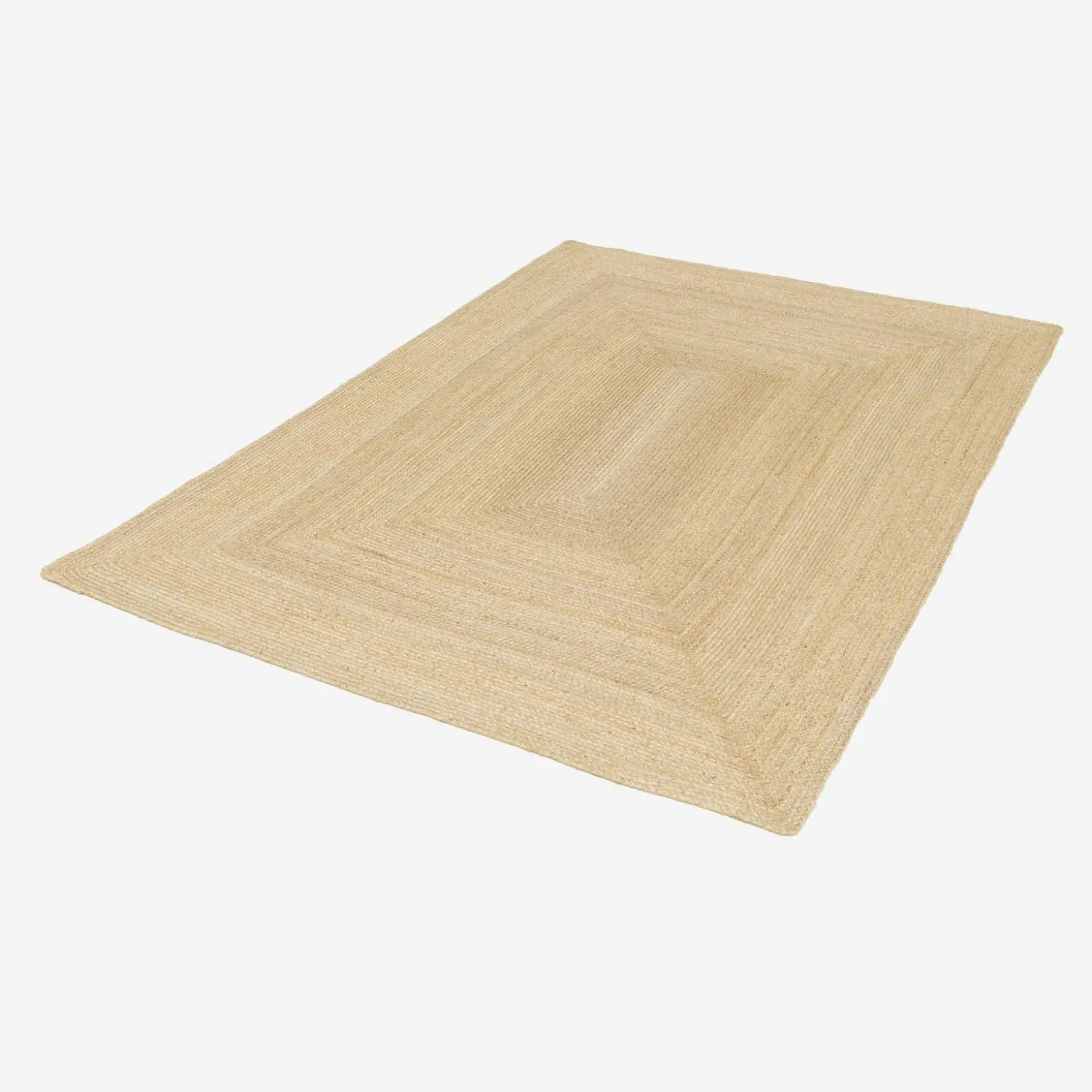 Rechthoekig jute binnentapijt, natuurlijk