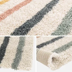Regenboog kindertapijt voor binnen, crème en veelkleurig